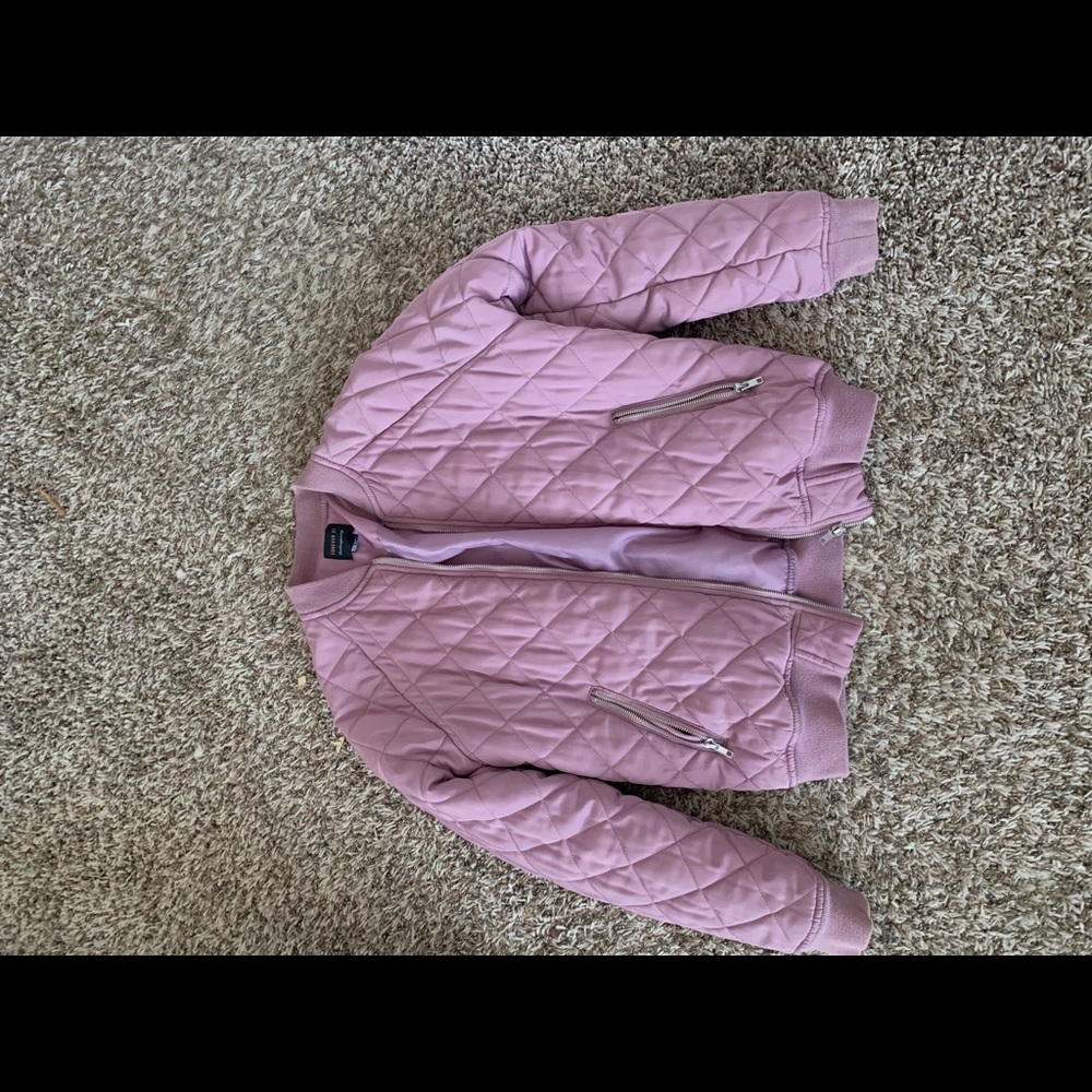 Forever21 Contemporary Bomber Puffer Jacket Coat.